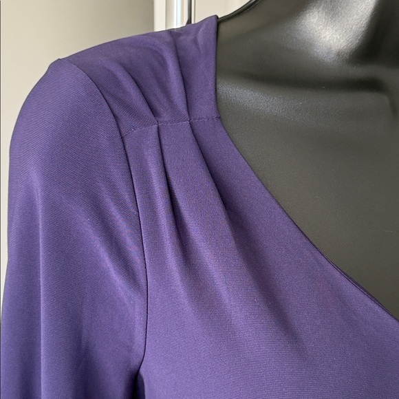 WHITE HOUSE BLACK MARKET Long Sleeve Jersey Stretch Dress Purple, Women’s Small - Picture 8 of 15